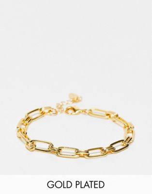 Orelia 18K gold plated oval link chain bracelet - ASOS Price Checker