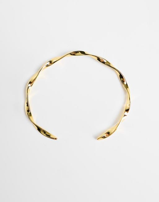 Orelia 18k gold plated ribbon twist bangle | ASOS