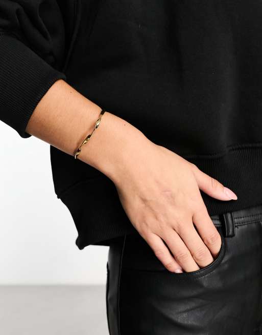 Orelia 18k gold plated ribbon twist bangle | ASOS