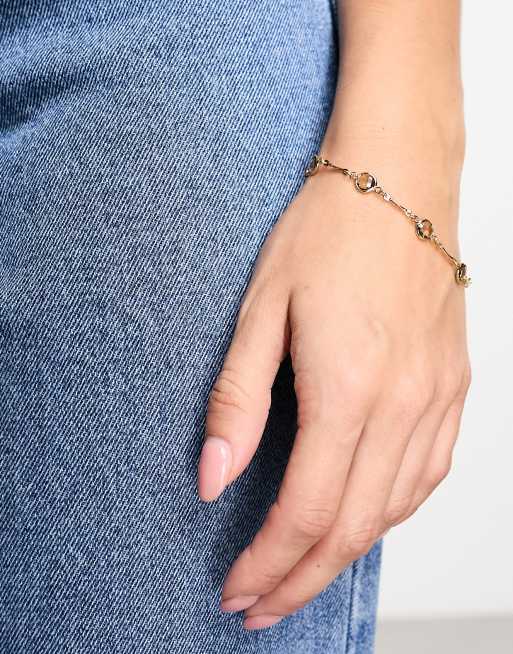 Orelia 18k gold plated semi precious and bar link bracelet | ASOS