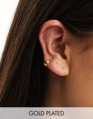 Orelia Orelia 18k gold plated tiny tapered micro hoop earrings in gold