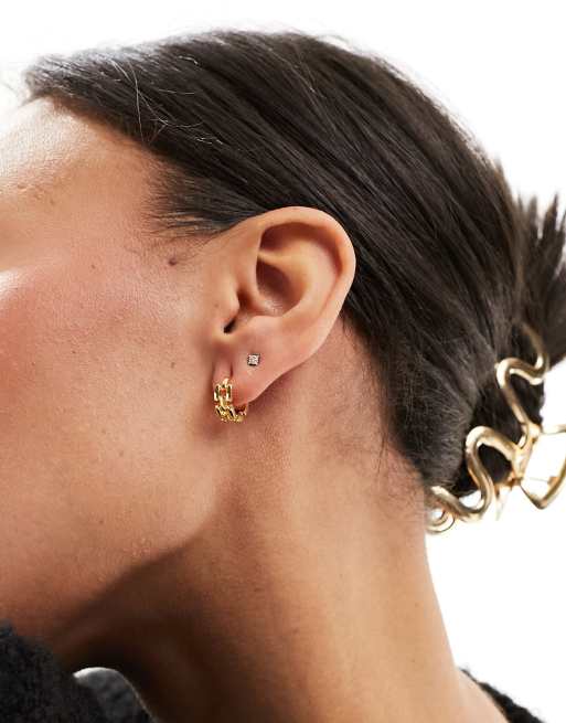 Chain huggie hot sale earrings