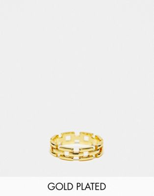 Orelia 18k gold plated vintage style chain ring