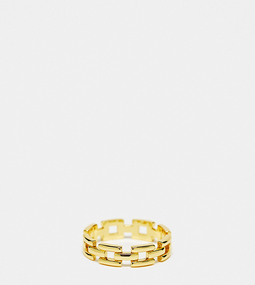Orelia 18k gold plated vintage style chain ring