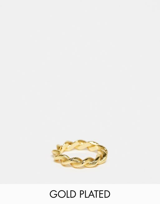 Orelia - 18k vergulde ring met gedraaide textuur