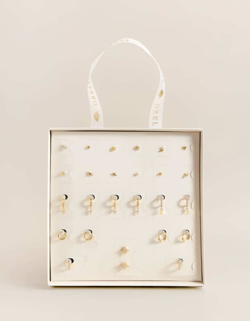 Orelia 25 Days of Christmas ear stacking advent calendar in 18k gold plated, 3 of 4