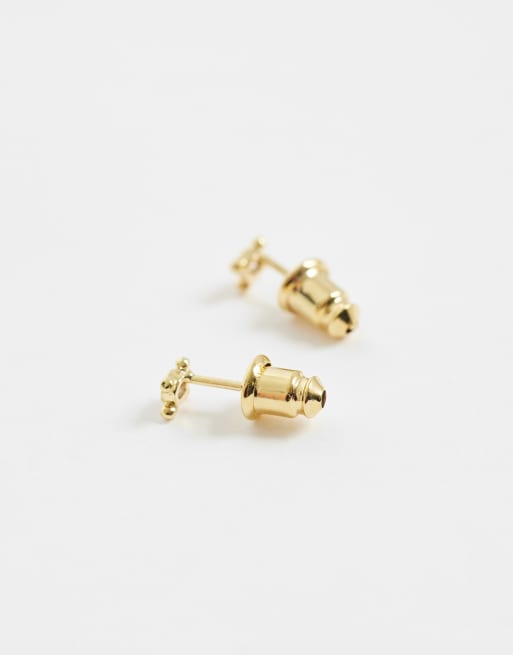 Orelia 3 pack mini coin hoop and stud earrings in 18k gold plated, 4 of 4