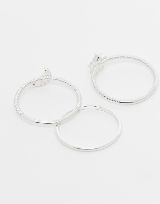 Orelia – 3er-Pack Stapelringe aus Sterlingsilber mit Himmelskörper-Details, 3 von 3