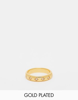 Bague Plaqué Or Avec Cristaux - Taille 52 - Bijou Scintillant Sans Emballage D’origine