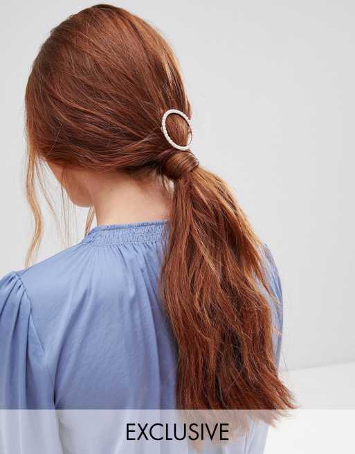 Orelia - Barrette à cheveux circulaire avec perle