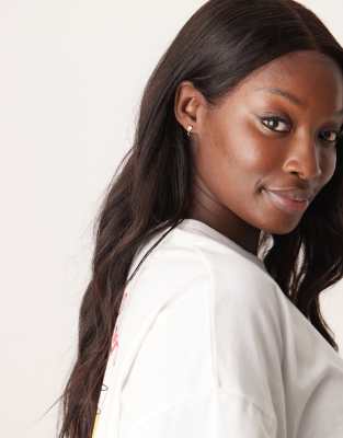 Orelia - Boucles d'oreilles pendantes en plaqué or 18 carats avec étoile et lune-Doré