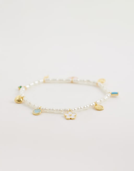 Orelia - Bracciale con perle e dettagli smaltati