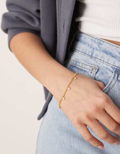 Orelia - Bracciale placcato oro 18 k con cristalli pendenti multipli - view 1