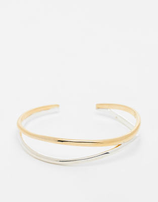 Orelia - Bracelet manchette en plaqué or 18 carats et plaqué argent-Multicolore