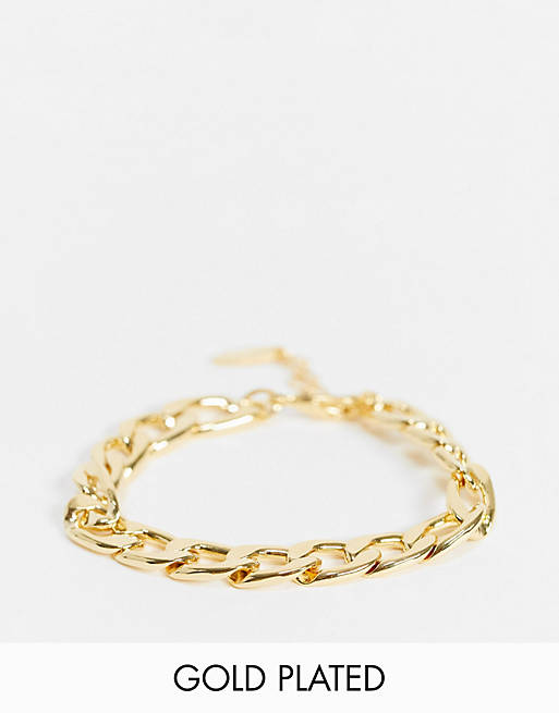 Orelia chain link bracelet in gold plate