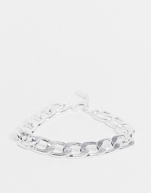 Orelia chain link bracelet in silver plate