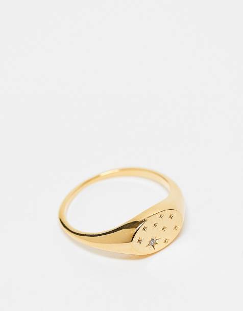 Orelia - Chevalière ornée de cristaux en plaqué or 18 carats - view 1