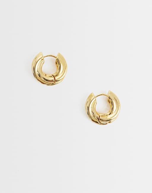 Orelia chubby intertwined hoops in 18k gold plated, 2 of 4