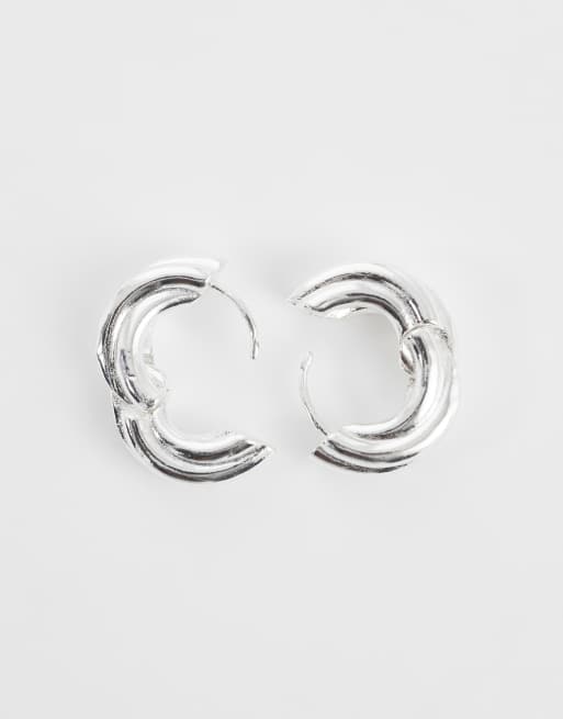 Orelia chubby intertwined hoops in silver plated, 4 of 4
