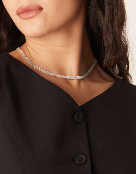 Orelia - Collana a catena veneziana piatta da 16" placcata in argento sterling - view 1