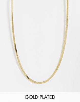 Orelia - Collana a catenina piatta placcata oro 18 carati