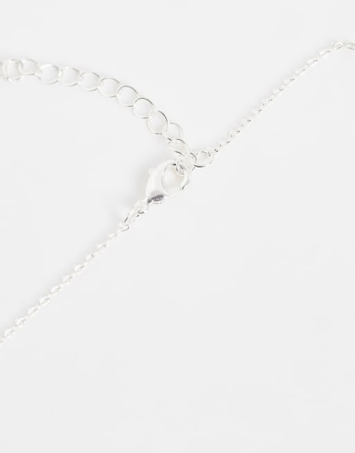 Orelia - Collana con nodo T-bar delicata placcata argento, 4 di 4