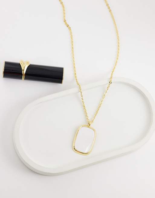 Orelia - Collana lunga in madreperla sintetica placcata oro 18 ct, 3 di 4
