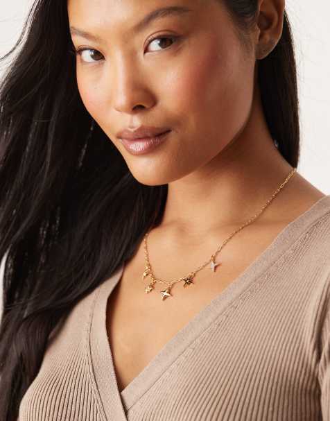 Orelia - Collana placcata in oro 18 kt con charm a forma di stelline miste - view 1