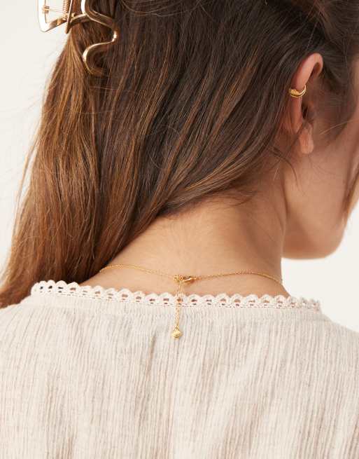 Orelia - Collana placcata oro 18 k con ciondolo a grappolo, 3 di 3