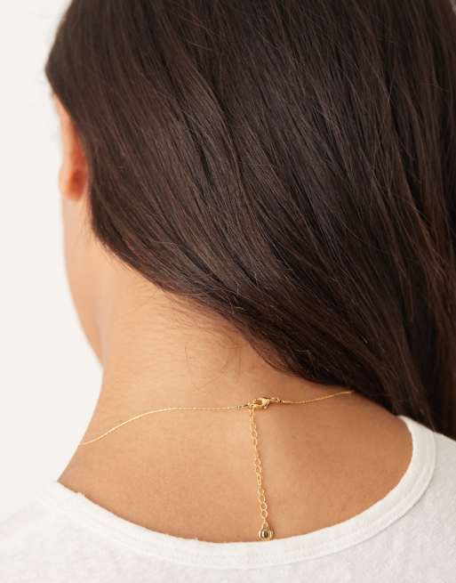 Orelia - Collana placcata oro 18 k con ciondolo a sole piccolo effetto colato, 2 di 3