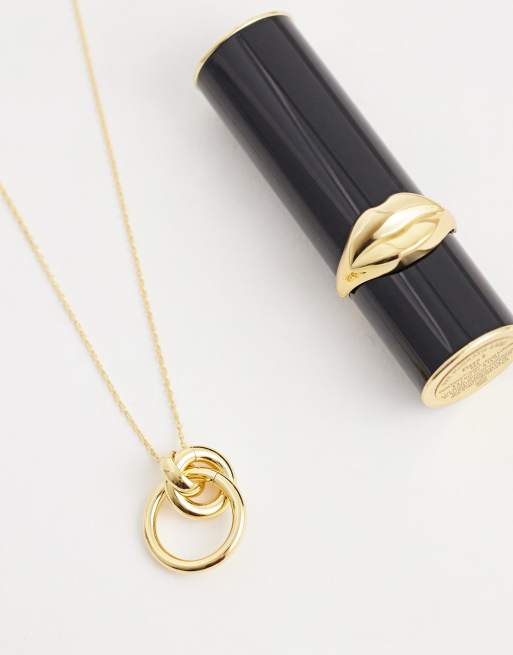 Orelia - Collana placcata oro 18k con cerchio aperto intrecciato, 2 di 4