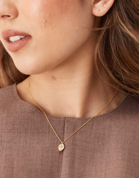 Orelia - Collana placcata oro 18k con ciondolo con strass - view 1