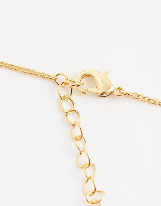 Orelia - Collana placcata oro 18K con fiore con cristalli verde smeraldo, 4 di 4