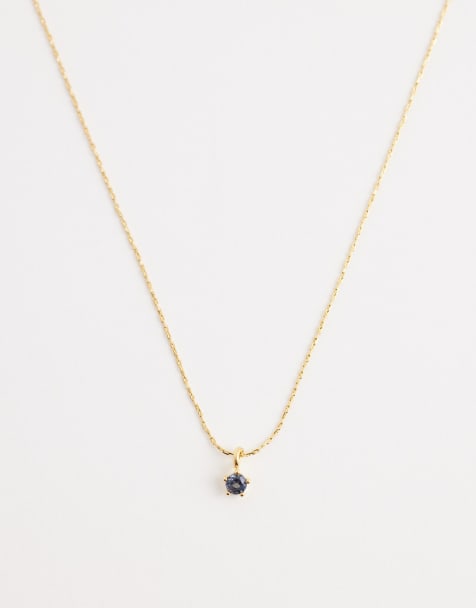 Orelia - Collana sottile con dettaglio blu placcata oro 18K - view 1