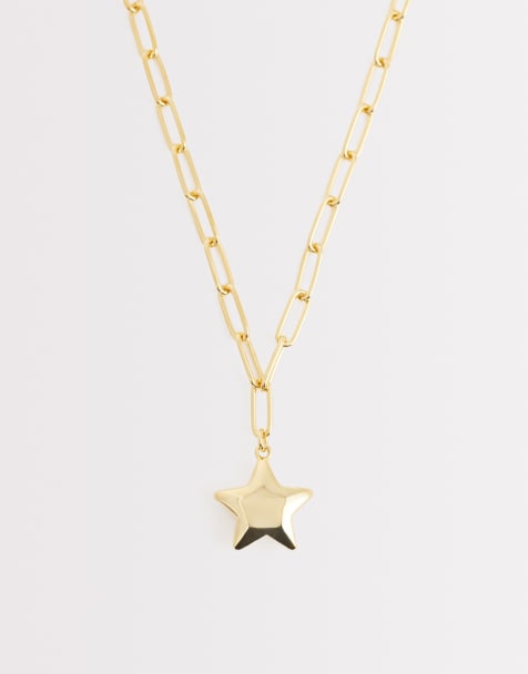 Orelia - Collana statement con ciondolo a forma di stella placcata in oro 18 kt - view 1