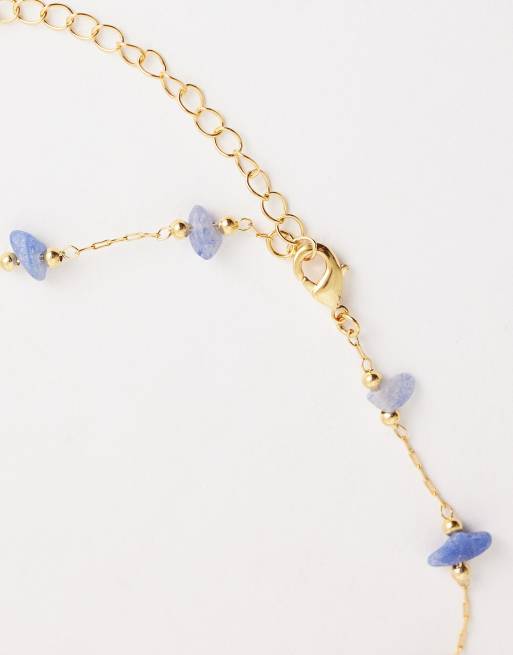 Orelia - Collier à pendentif en plaqué or 18 carats et pierres semi-précieuses, 4 de 4