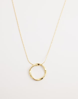 Orelia - Collier chaîne avec pendentif cercle ajouré en plaqué or 18 carats-Doré