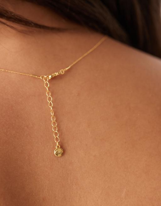 Orelia - Collier chaîne fine en plaqué or 18 carats avec pendentif en cristal, 3 de 3
