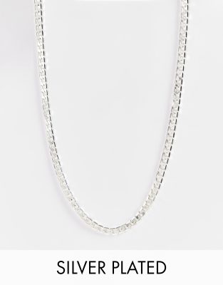 Collier Chaîne Gourmette En Métal Plaqué Or - Maillons Plats - Style Vintage - Longueur Ajustable - Très Bon état