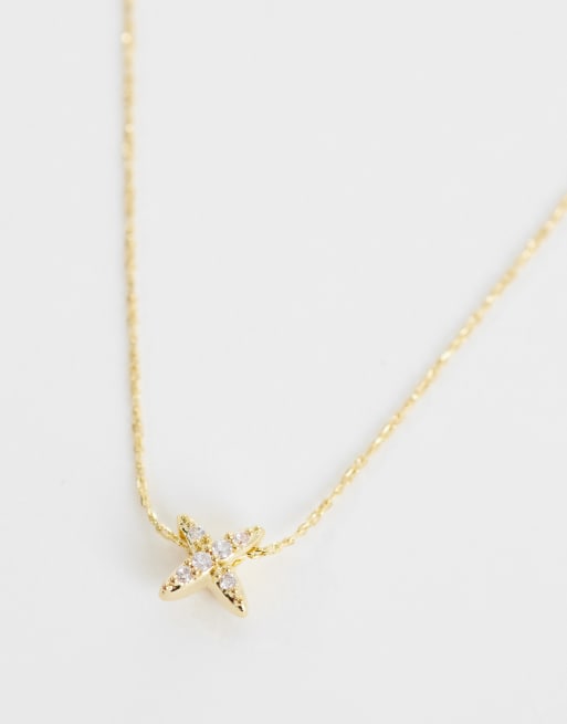 Orelia - Collier fin avec croix sertie de strass en plaqué or 18 carats, 3 de 4