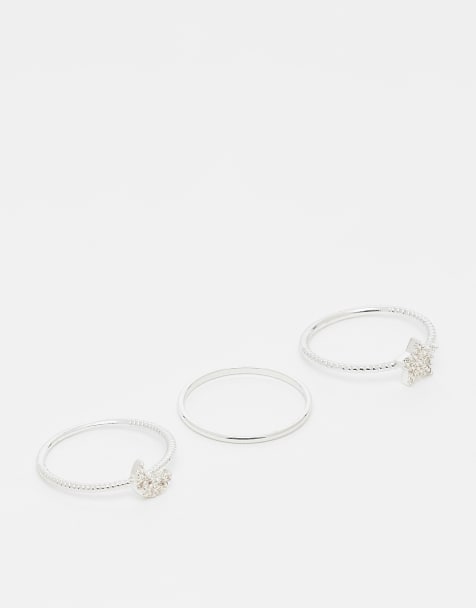 Orelia - Confezione da 3 anelli impilabili in argento sterling con design celestiale - view 1