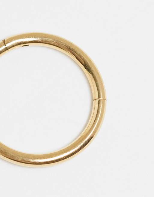 Orelia - Créole conque 10 mm à cliquet en métal plaqué or - Or pâle, 2 de 4