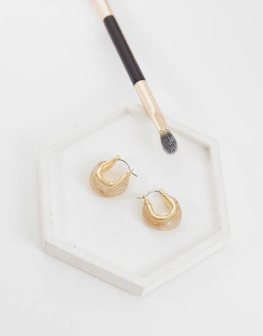 Orelia – Creoler i harts med smält design och 18 karat guldplätering, 2 av 4