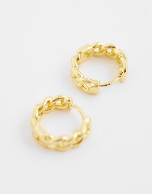 Orelia - Créoles plates en plaqué or 18 carats, 4 de 4