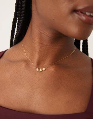 Orelia Orelia cross trio thread necklace in 18k gold plated