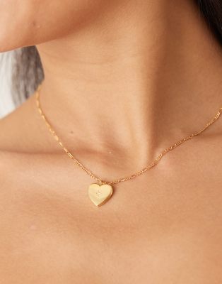 Orelia Orelia crystal heart locket necklace in gold plated