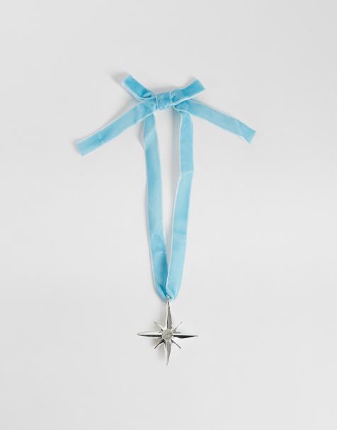 Orelia crystal star Christmas decoration in sIlver - view 1