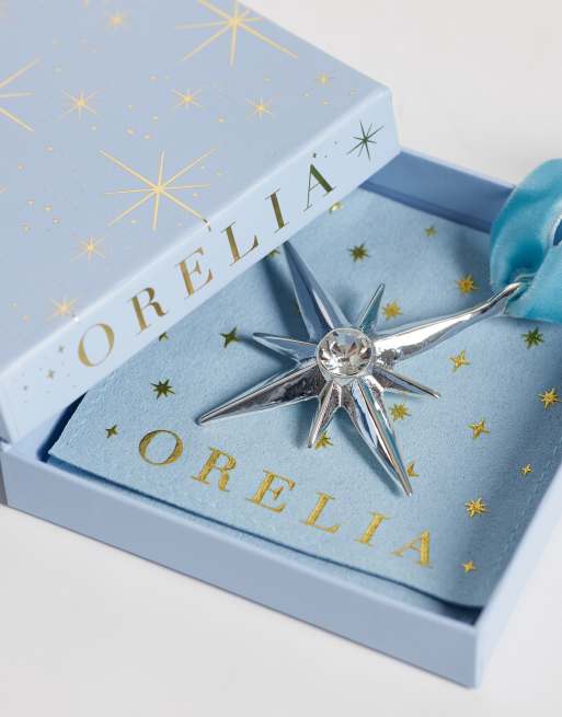 Orelia crystal star Christmas decoration in sIlver, 2 of 3
