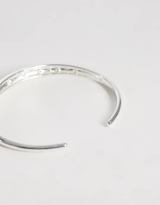 Orelia crystal Starburst Domed Bangle in Silver, 3 of 3