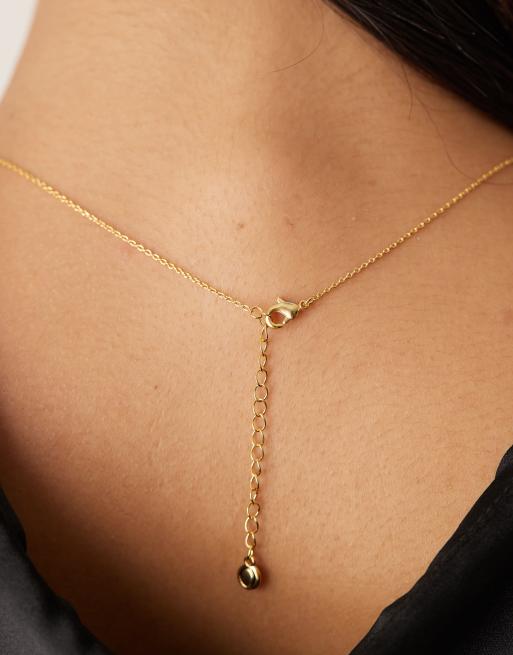 Orelia crystal starburst fine lariat necklace in gold plated, 3 of 3